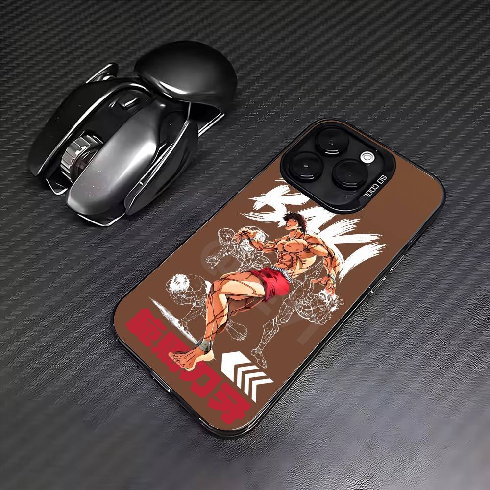 Чехол для телефона Аниме B-Baki hanma Для iPhone17,16,15,14,13,12,11 Plus,Pro Max Цветной Посеребренный Внутренняя крышка