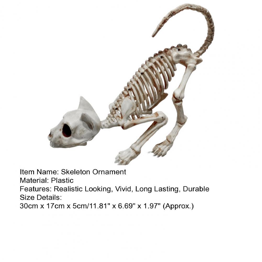 Украшение на Хэллоуин Реалистичные Динозавры Атмосфера Пластик Ужас Кошка Скелет Украшение Кости Животных Жуткий Для Домашней Вечеринки