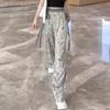 New Chinese Casual Pants Spring and Summer Thin Retro Ink Painting National Style Wide-leg Pants Loose Straight Women's Pants