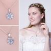 JewelryPalace Flower 1.2ct Created Blue Spinel 925 Silver Pendant Necklace for Woman Fashion Gift Fine Jewelry No Chain