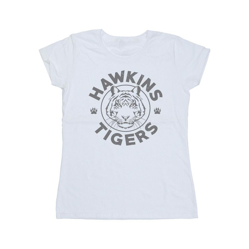 Netflix Womens/Ladies Stranger Things Hawkins Grey Tiger Cotton T-Shirt
