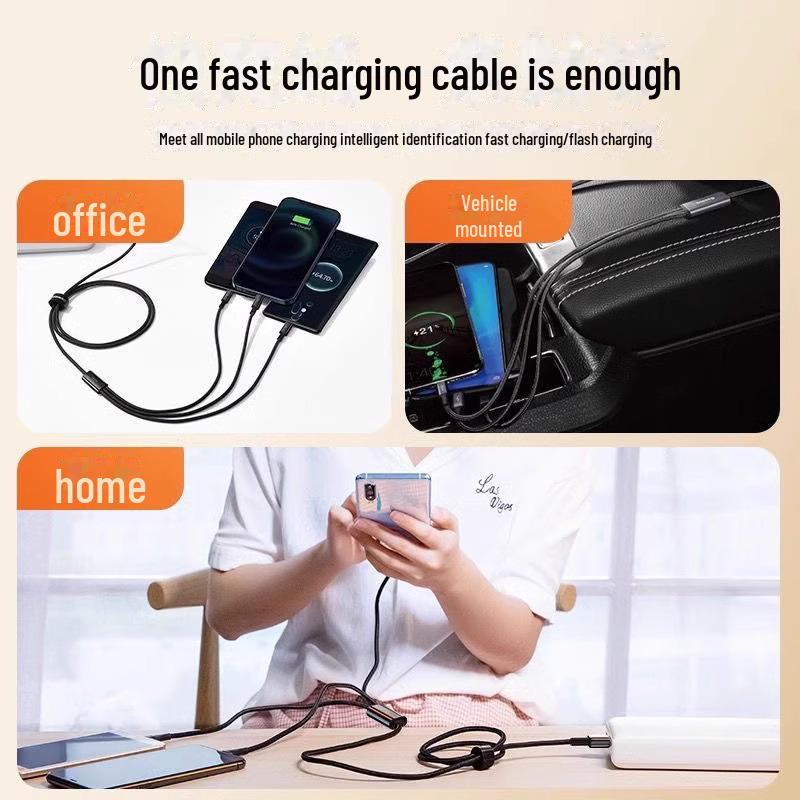 Кабель USB-C — 3-в-1 PD для быстрой зарядки мобильных устройств