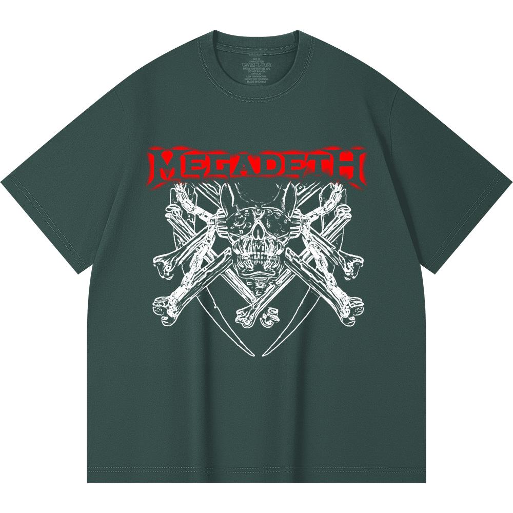 Хлопковая футболка плотностью 230 г/м² 100% Хлопок Heavy Metal Футболка с принтом рок-группы Популярная музыка Унисекс Тяжелая хлопковая футболка