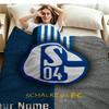 1PC FC Schalke 04 Custom Name Patterned Flannel Blanket Suitable For All Seasons for Home Decor Warmth and Comfort Gifts Holiday Present