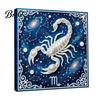 Faux Pearl Painting Decor DIY Kit, 12 Zodiac Signs Rhinestone Art Set for Adults Kit Beginners, Handmade Wooden Frame Fake Wall Decoration with