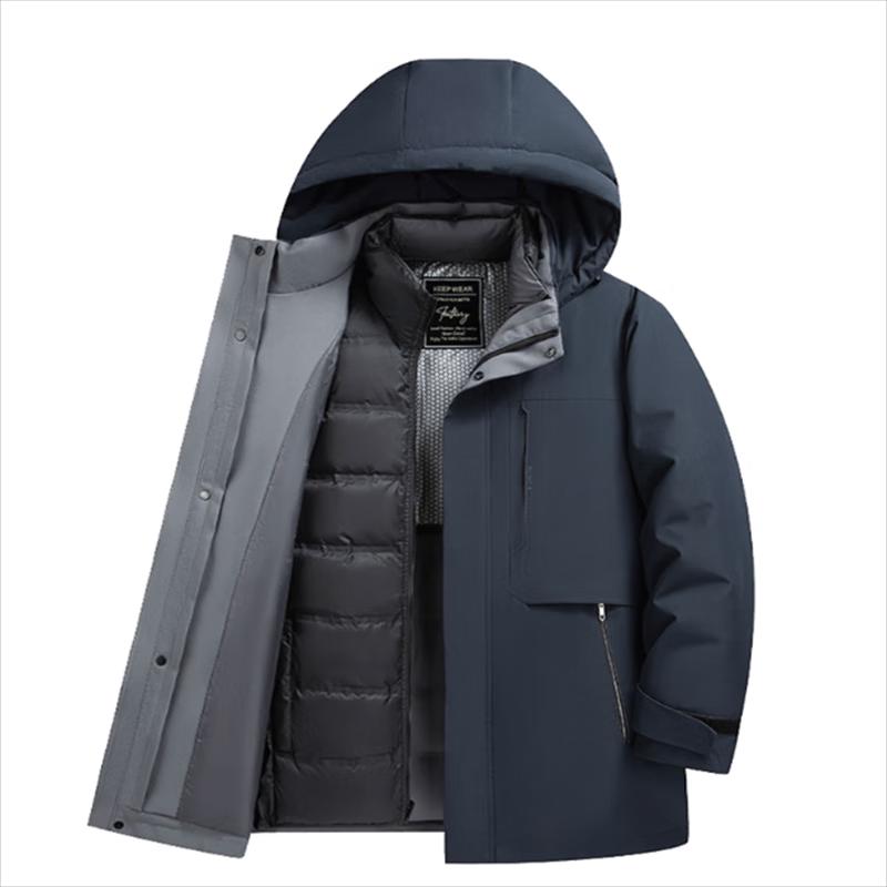 ROMON Men's Mid-Length Business Casual Warm Down Jacket