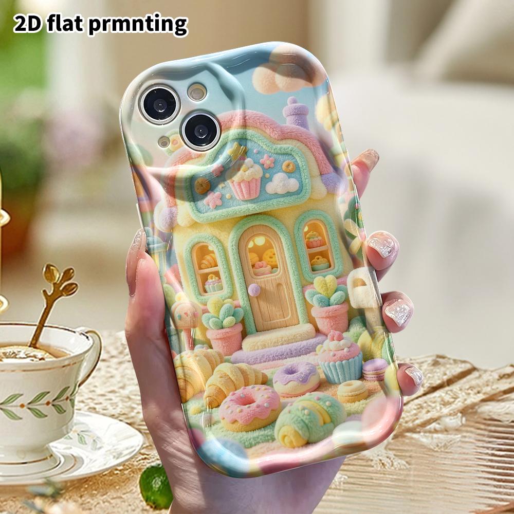 Phone Case: 2D flat, fits iPhone 18 17 16 15 14 13 12Pro protective case, dessert bakery theme, perfect Christmas and Halloween holiday gift