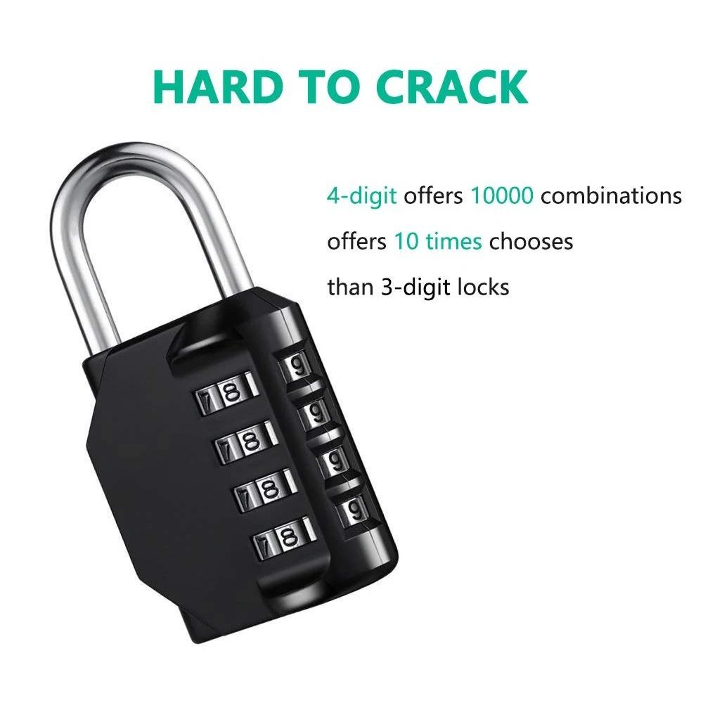 Zinc Alloy Combination Lock 4 Digit Suitcase Lock Creative Padlock with Combination Outdoor