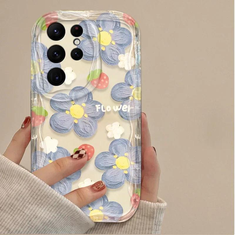 Чехол для телефона с цветочной волной, масляная живопись, для Samsung Galaxy S23 S24 S25 S26 Ultra S22 S21 S20 Plus FE A15 A16 A34 A35 A54 A55