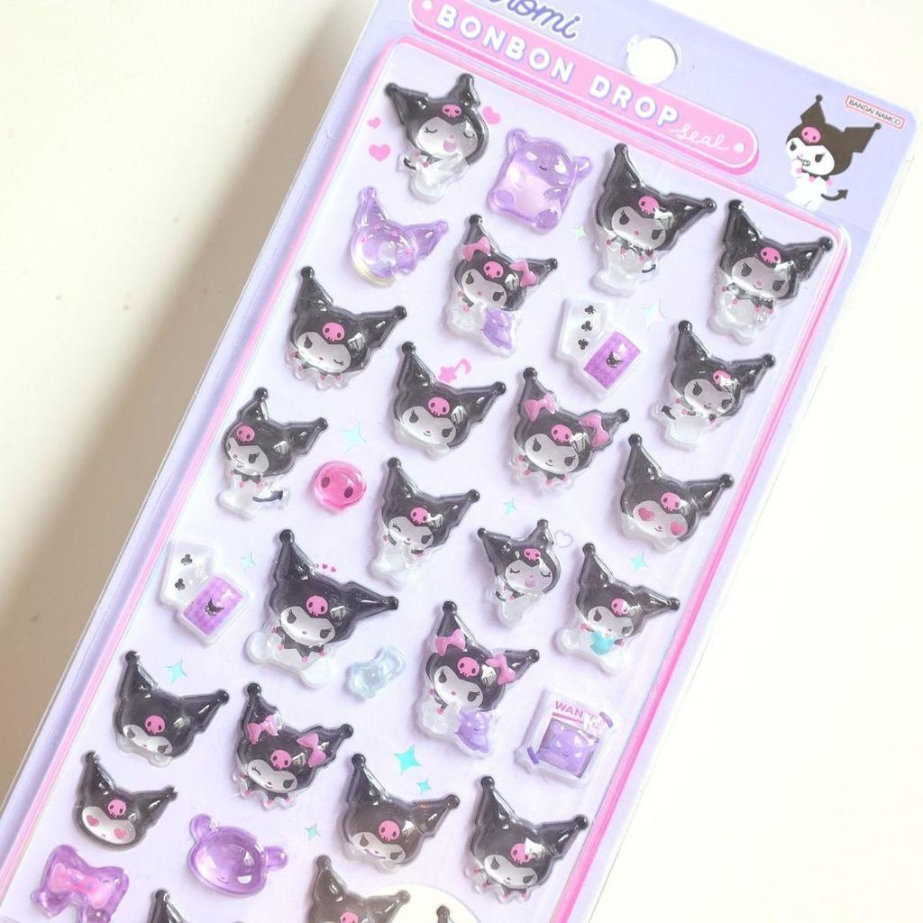 3D мультяшные рельефные наклейки с котиками, эстетические наклейки Sanrio Black Rice Melody, студенческая канцелярия, сувениры для вечеринок, подарки для класса