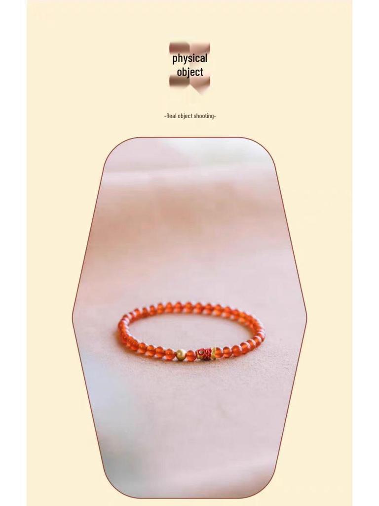 Элегантный браслет из красного агата 6А с красными хрустальными бусинами в виде карпов кои - модный стиль красного шнурка для девушек