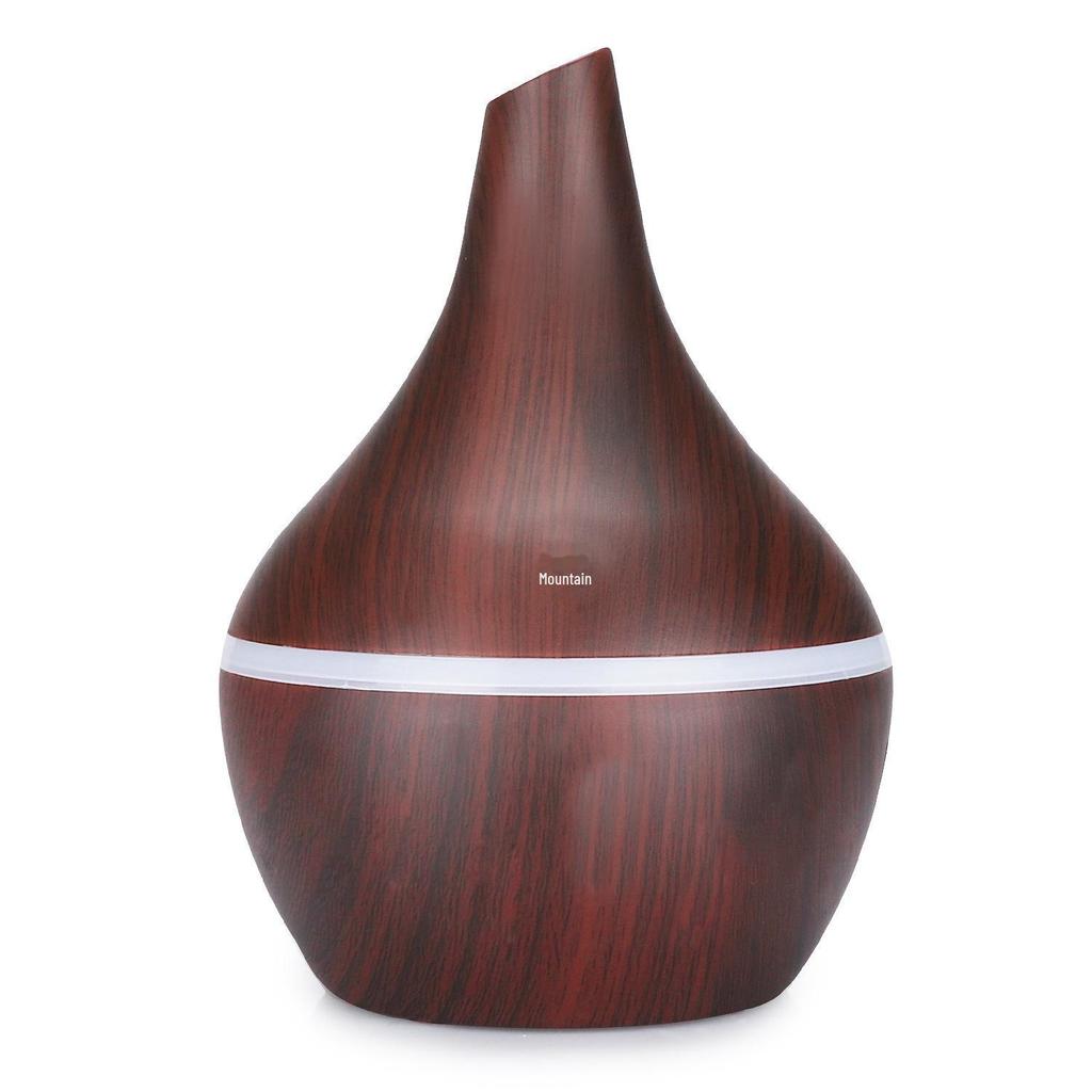 Увлажнитель воздуха с плоским горлышком и отделкой под дерево, 300 мл, с ночником - USB Mini Office Desktop Aromatherapy Companion