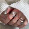 Ювелирные изделия из стерлингового серебра 925 пробы Простые геометрические кольца с двойным сердцем для женщин Свадебная вечеринка Ювелирные изделия Подарок подруге Девочке