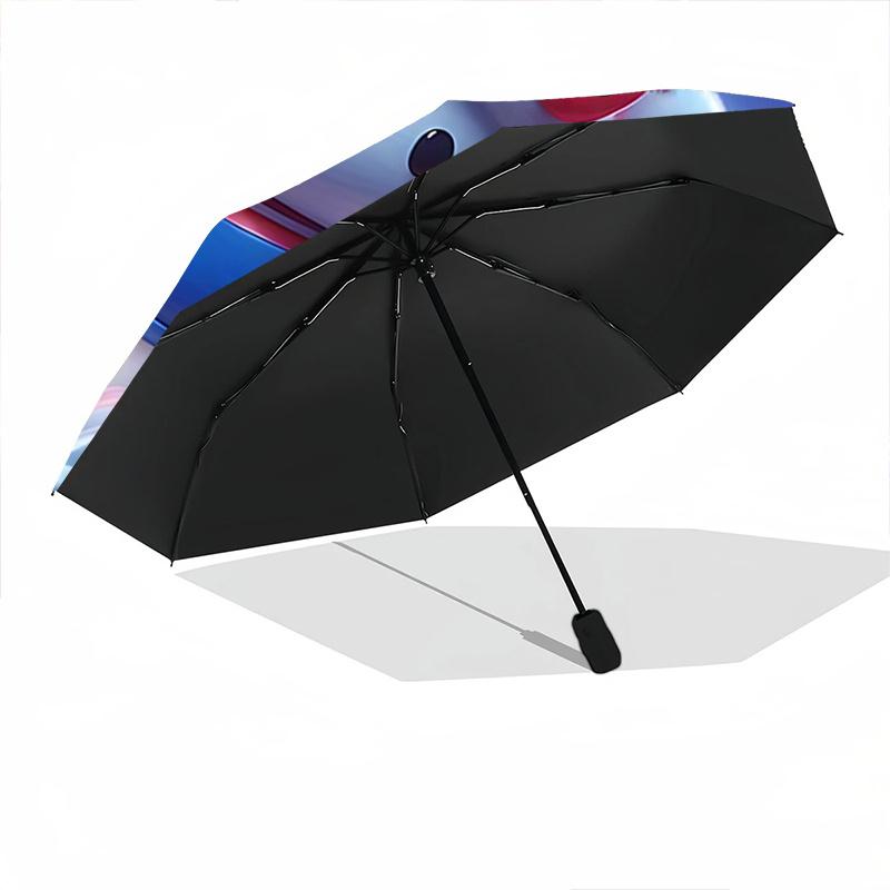 1pc Hello Kitty Christmas Edition Automatic Opening/Closing Umbrella - Portable Three-Fold Design with 8-Bone Iron Frame, Perfect for Festivals, Trave