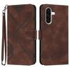 For Samsung Galaxy A36 5G Wallet Case Line Imprinted PU Leather Phone Cover with Strap