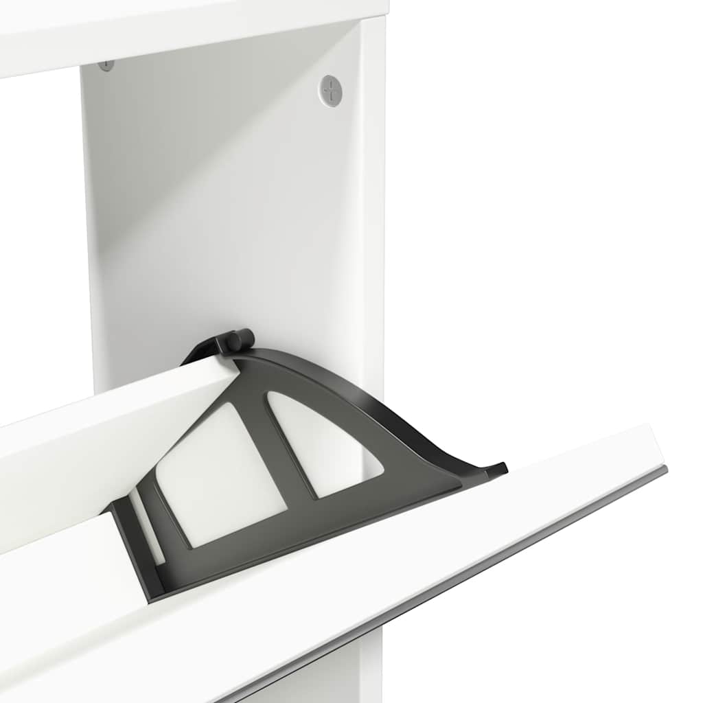 5 Tier Shoe Cabinet with Mirror White 63 * 17 * 169.5 cm
