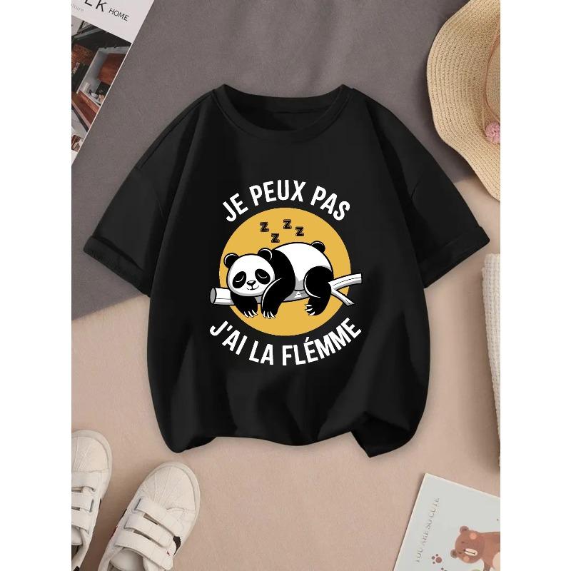 European sizes JE PEUX PAS J AI LA FLEMME Cotton Girls T-shirt