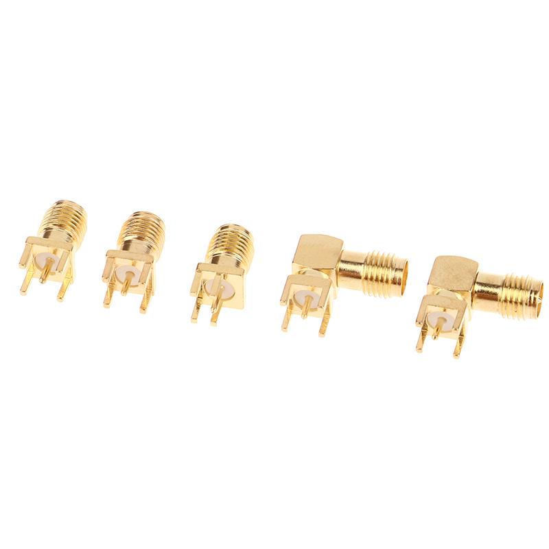 Innovative 2Pcs Rf Copper Connector Plug Socket Sma Female Jack Male Plug Adapter Solder Edge Pcb Straight Right Angle Mount