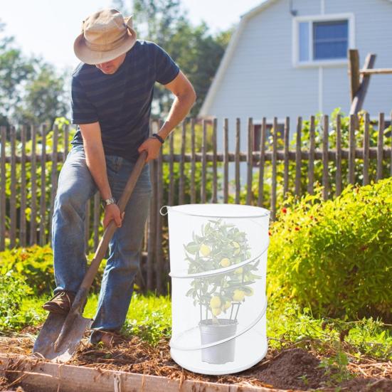 4Pcs Plant Covers Tent with 16 Stakes Mesh Plant Guard Cover Net Mini Greenhouse Outdoor Garden Plant Protectors Cage