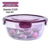 Round Plastic Bento Lunch Box Set - Microwave & Fridge Safe, Sealable Food Storage Containers