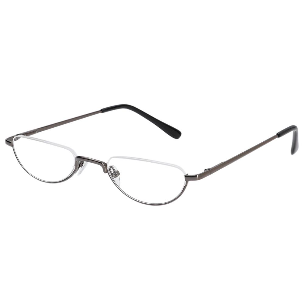 1Pc Half Frame Metal Spring Hinge Reading Glasses Semi-Rim Halves Ultra Light Resin Eyeglasses Vision Care +1.00~+4.0 Diopter