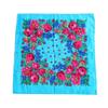 Sunscreen Rose Flower Print Head Scarf Polyester Square Shawl High Quality Headwraps
