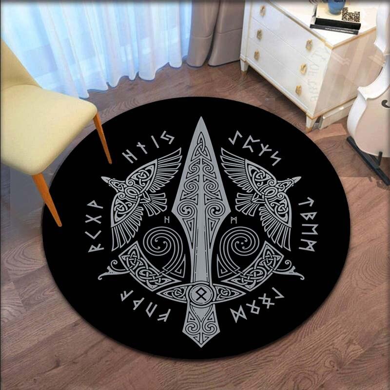 Коврик с рисунком викингов, круглый напольный коврик, ковер для гостиной, ковер для ванной комнаты, кухонный коврик, кухонный коврик, Tapetes
