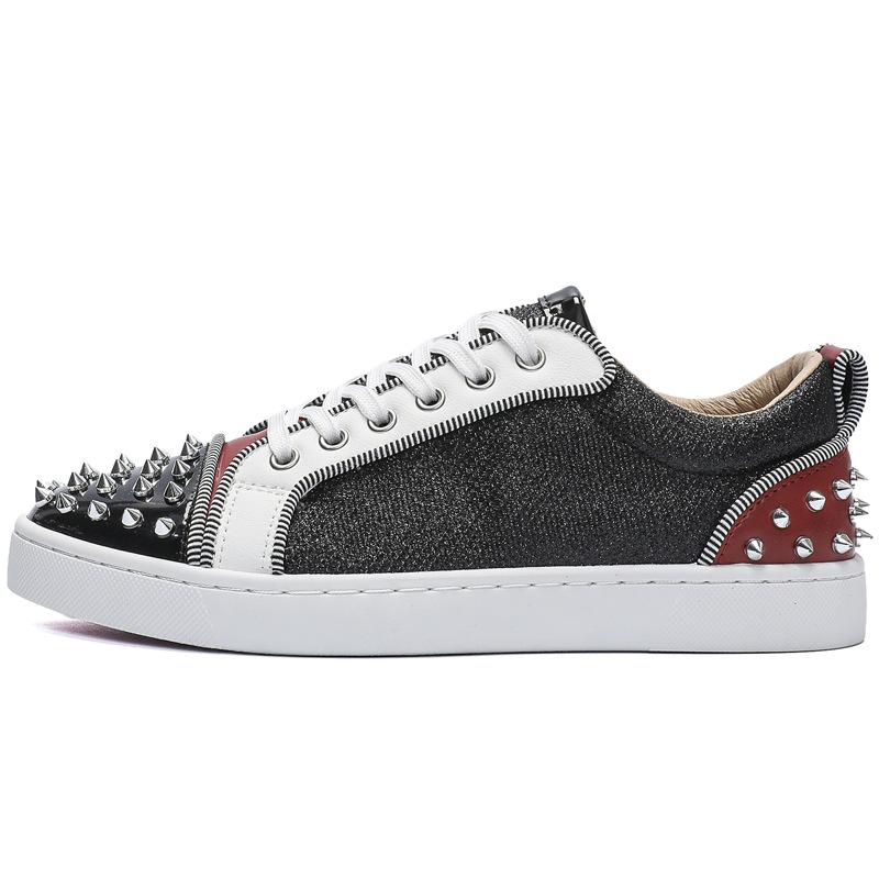 2025 Autumn New Men's Shoes Fashion Casual Shoes Personalized Rivets Trendy Shoes Spirit Guy Men's Board Shoes Youth Single Shoes