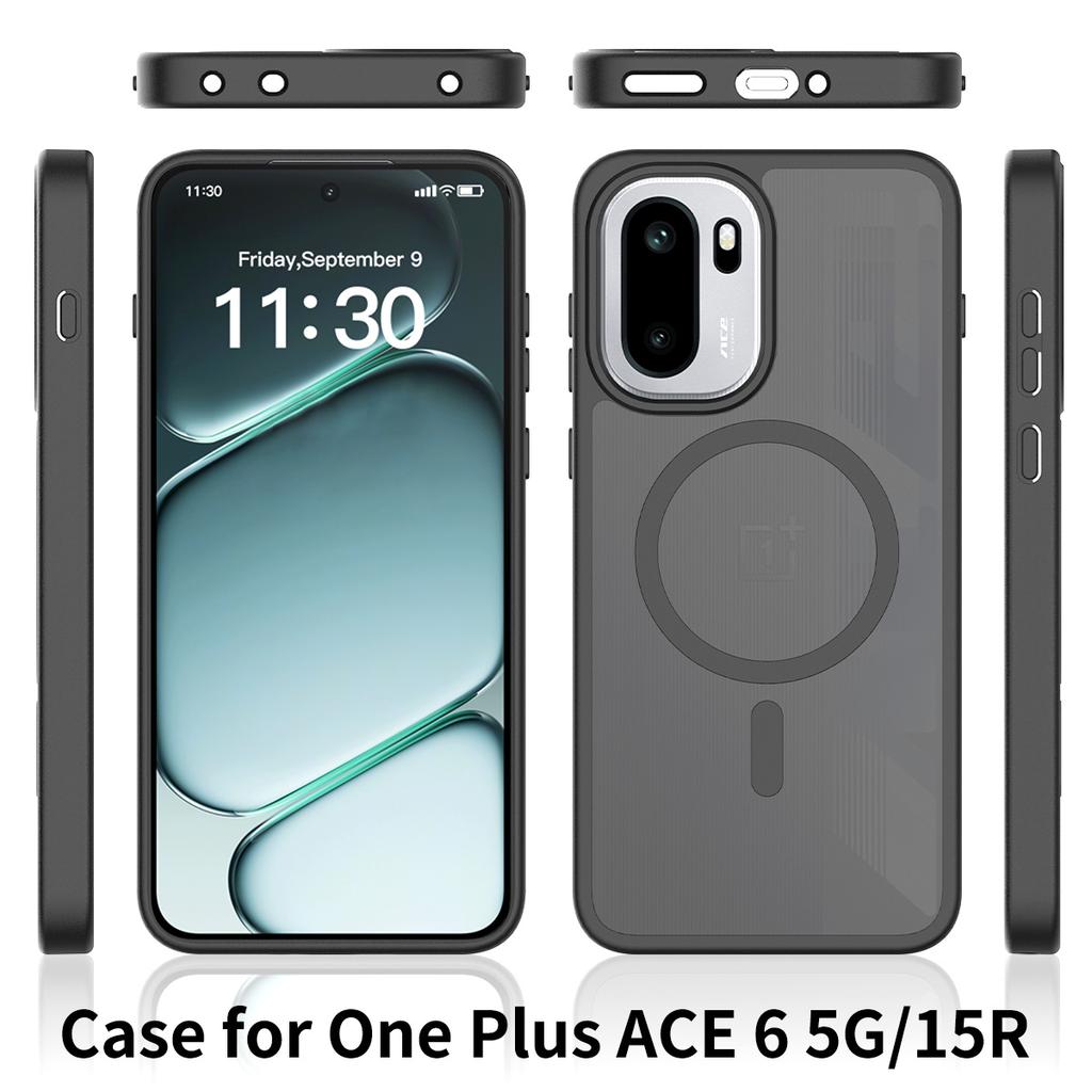 Магнитный чехол для телефона с покрытием Soft Touch для OnePlus Ace 6 6T 15R 6,83 дюйма Magsafe Беспроводная зарядка Рамка из ТПУ Жесткая пластиковая задняя крышка