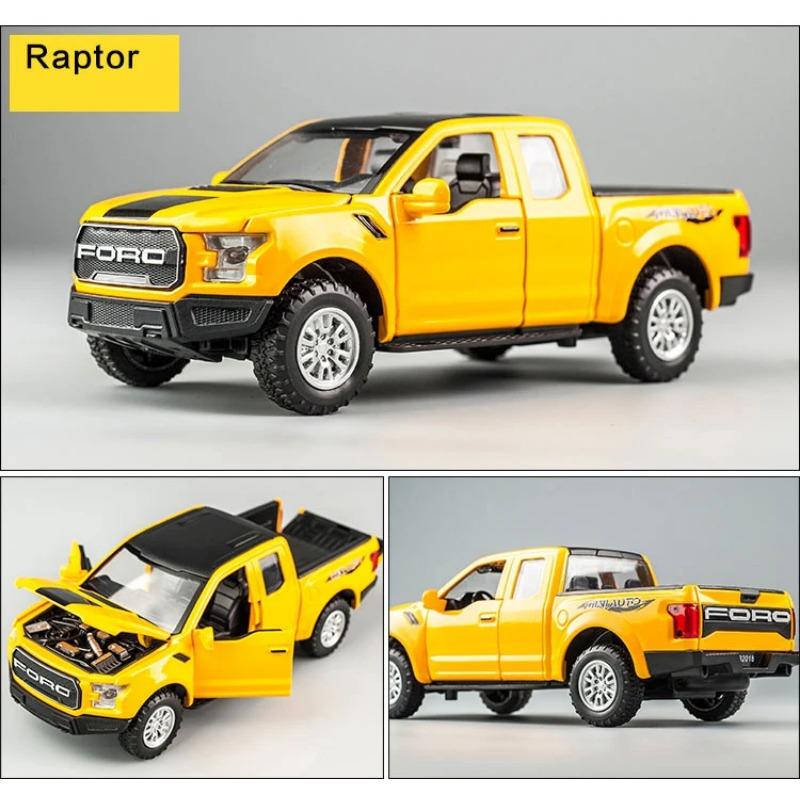 1/32 Ford Raptor F150 Big Wheel литой литой автомобиль модель со звуком и светом инерционный автомобиль игрушки для детей рождественские подарки