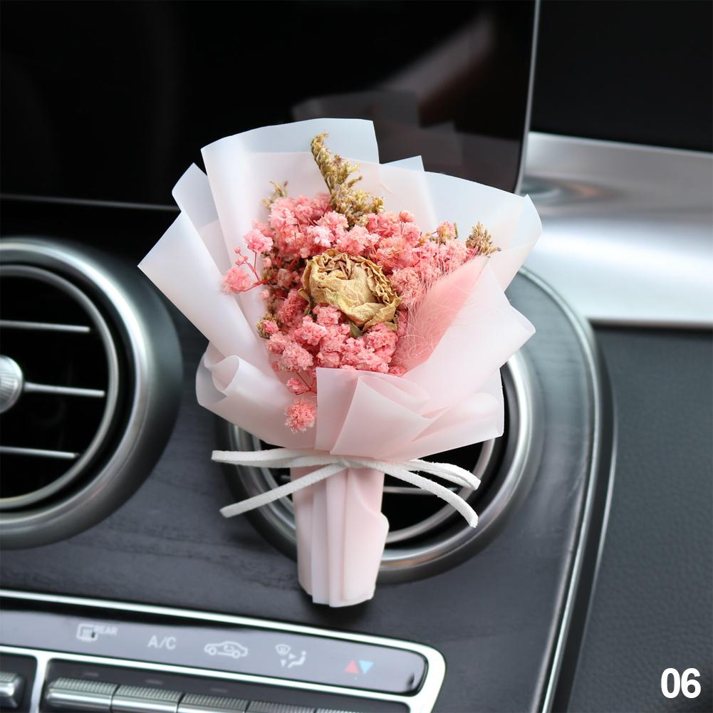Car Air Outlet Perfume Decoration Immortal Dried Bouquet Small Fresh Air Conditioning Mouth Gypsophila Paniculata Fragrance Clip