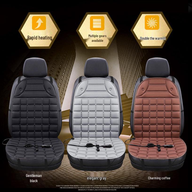 Car Heated Seat Cushion - 12V Electric Warm Cover for Home, Office, or Vehicle
