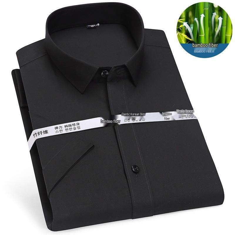 Golden Shield Men's Short Sleeve Bamboo Fiber Non-Iron Business Shirt