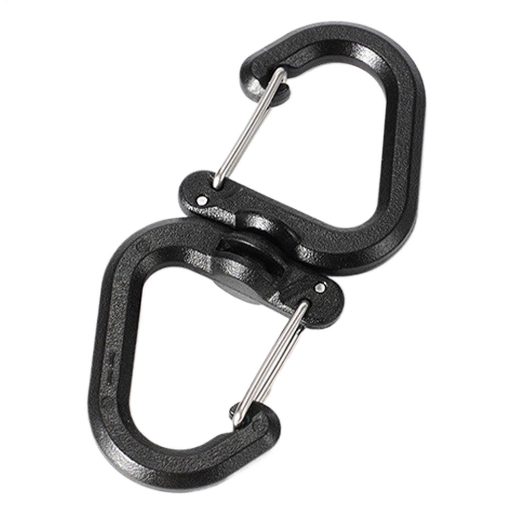 Double Clip Carabiner Outdoor Hook Clip Multi-Use Outdoor S Chain Hooks Portable Backpack Locking Hooks With 360 Degree Swivel