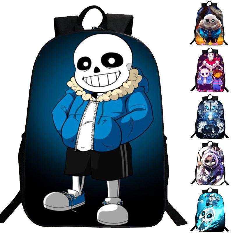 Детский рюкзак Undertale Sans 16 дюймов из прочного полиэстера с регулируемыми мягкими плечевыми ремнями