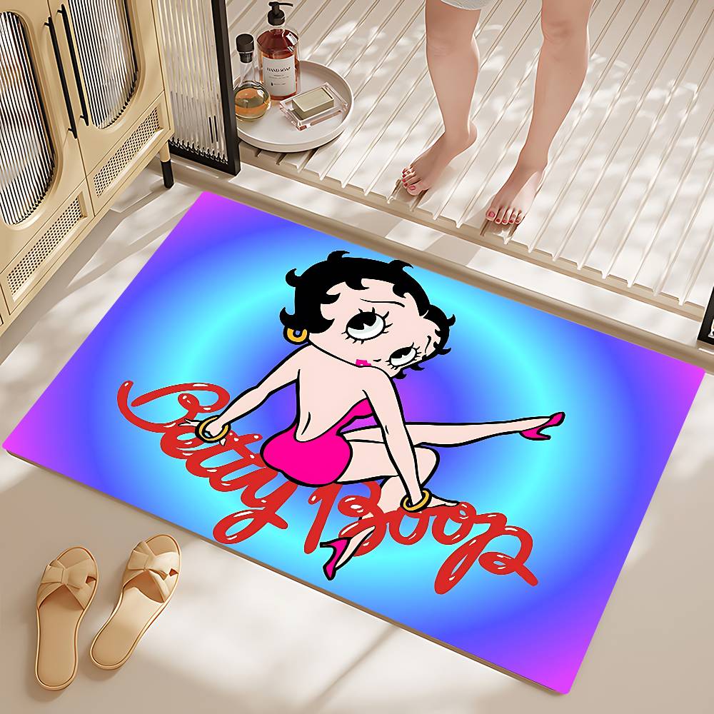 Cute B-Betty Boop Bathroom Mat Retro Multiple Choice Living Room Kitchen Rug Non-Slip Bedside Mats