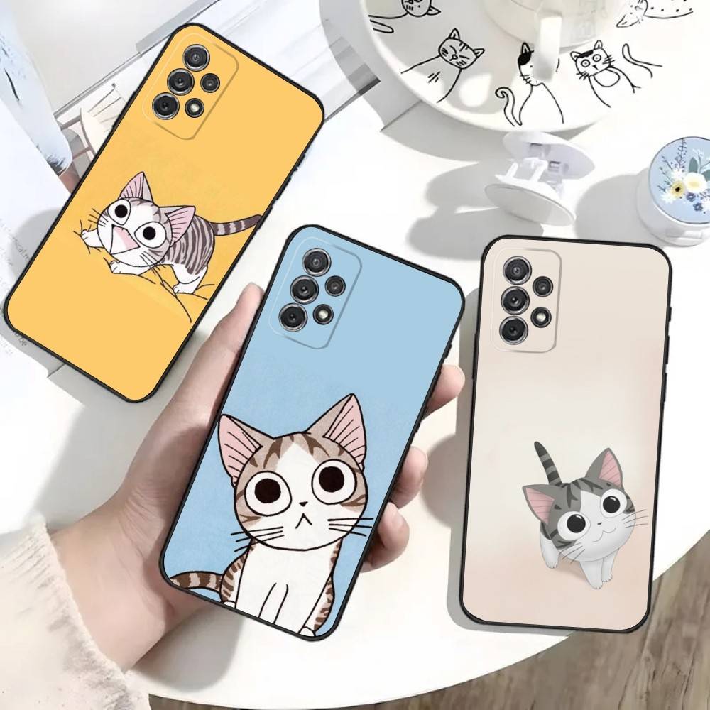 Чехол для телефона Chi Cat Sweet Home для Samsung S25, S24, S21, S22, S23, S30, Ultra, S20, Plus, Fe, Lite, Note, 10 Черный Мягкий