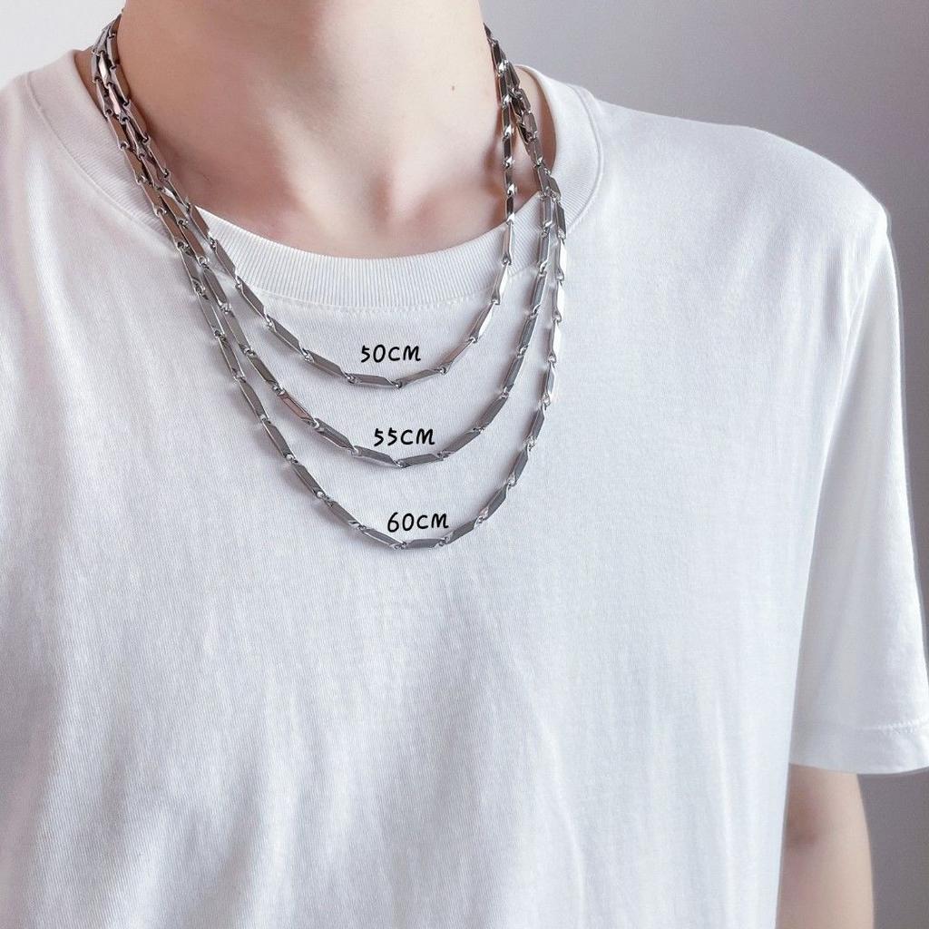Personality Titanium Steel Non Fading Diamond Necklace for Men Trendy Fashion Clavicle Chain Women Wearing Versatile Collarbone Chains Jewelry