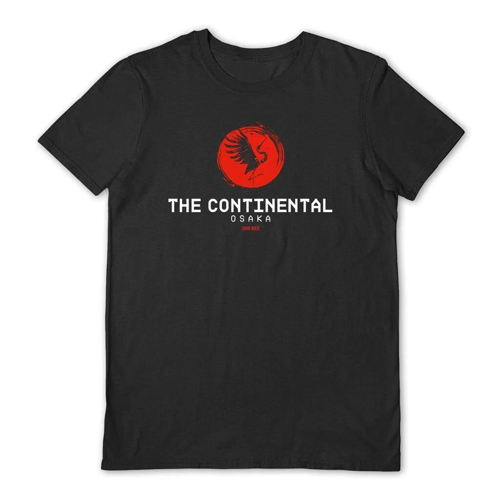 Джон Уик The Continental Хлопковая футболка 100% Мужские футболки Топ - Официальная Осака Короткий рукав Черный