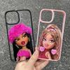Милая кукла Bratz Конфетный прозрачный чехол для телефона для iPhone 16 13 12 mini 11 12 14 Pro X XR XS Max 7 8Plus SE20 Ударопрочный задний чехол