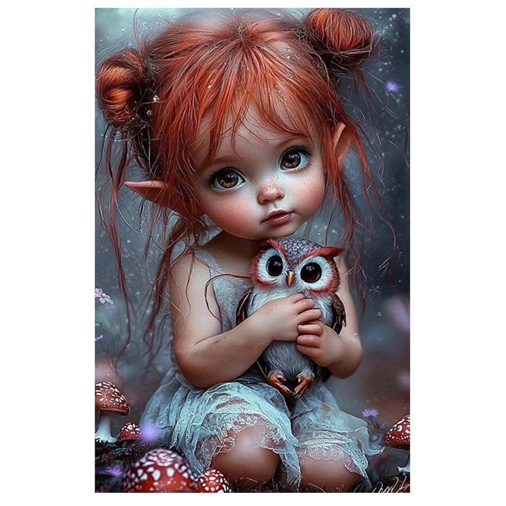 5D Алмазная Живопись Девочка Сова Лягушка Кошка Бабочка Картина Полная Алмазная Мозаика Эльф Вышивка Крестом Наборы Искусство Домашнее Украшение