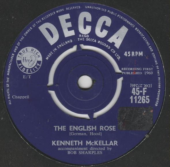 7-дюймовая пластинка KENNETH MCKELLAR The English Rose 45F11265 Decca 1960 UK Pop Б/у