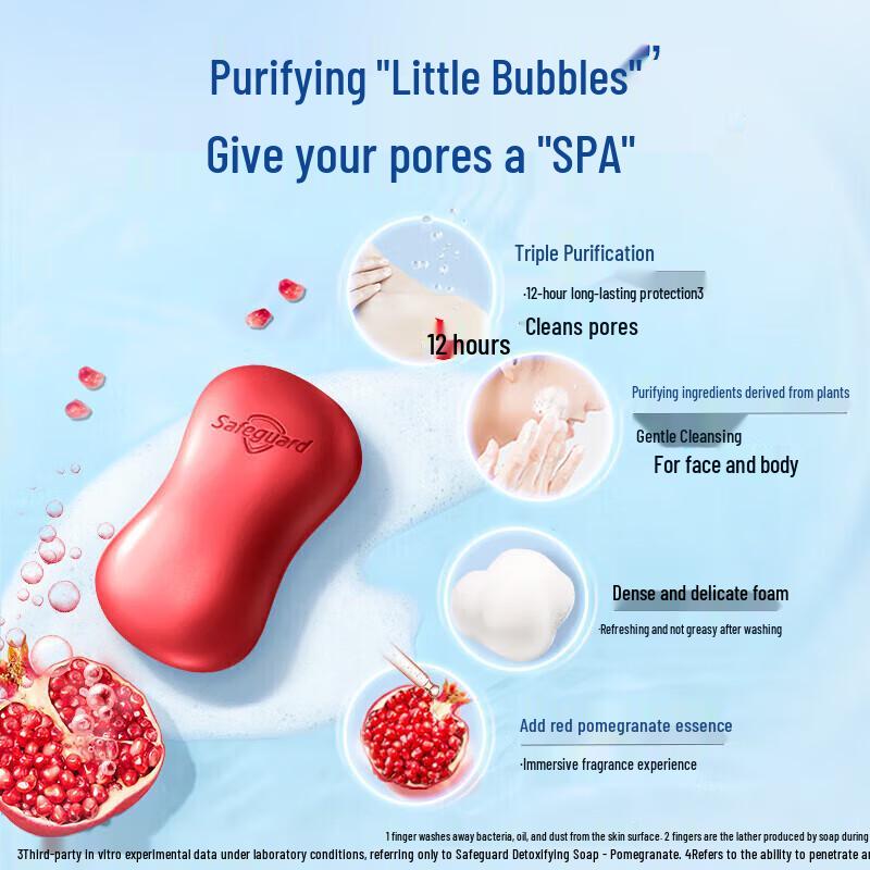 Safeguard Pomegranate Detox Bar Soap 3x100g