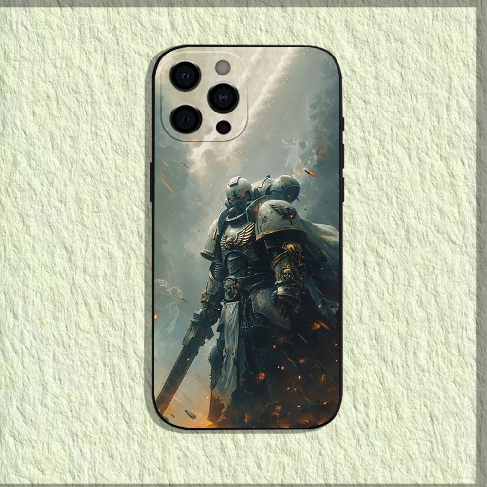 Чехол для телефона игры W-Warhammers 40k для iPhone 16,15,14,13,12,11,Pro,X,XS,Max,XR,Plus,Mini Мягкий черный чехол