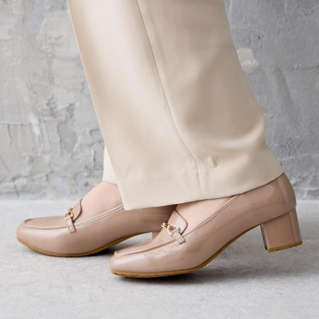 Водостойкие лоферы Himiko с каблуком и перемычкой для дождливой погоды / 644103 Бежевый 225