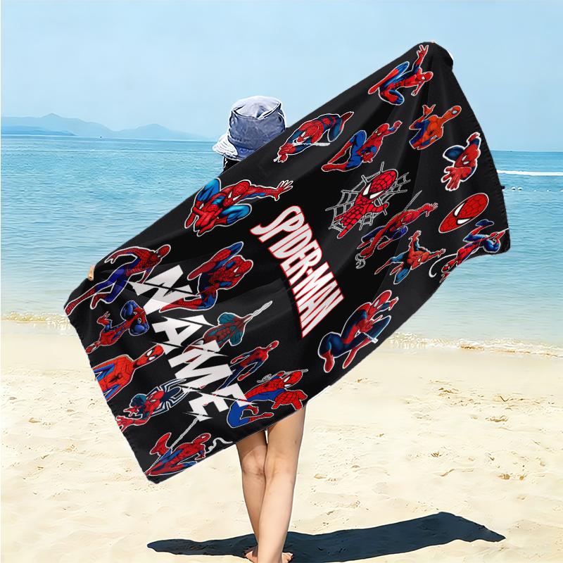 Personalized "Spider-Man: Urban Battle" Beach Towel Microfiber Beach Towel Thin Absorbent for Beach Swimming Yoga Bath Sports. 0910242