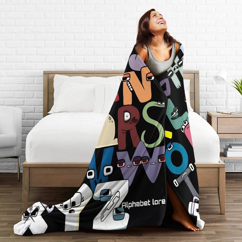 Alphabet Lore English Cartoon Fashion Blankets Villain Letters Flannel Vintage Breathable Throw Fashion Blanket Bedspread Spring Autumn Trav