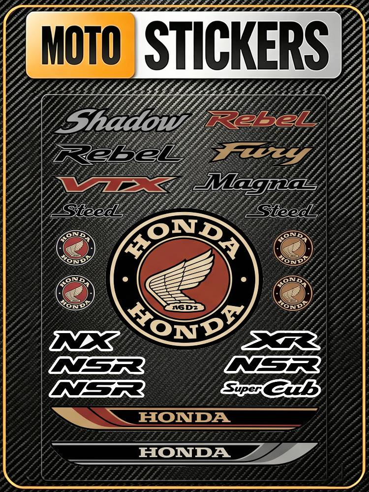 ДЛЯ HONDA RACING Долговечная Водонепроницаемая Светоотражающая Наклейка Скрывающая Царапины Подходит для Мотоцикла Автомобиля Шлема Холодильника Стакана для Воды Наклейки
