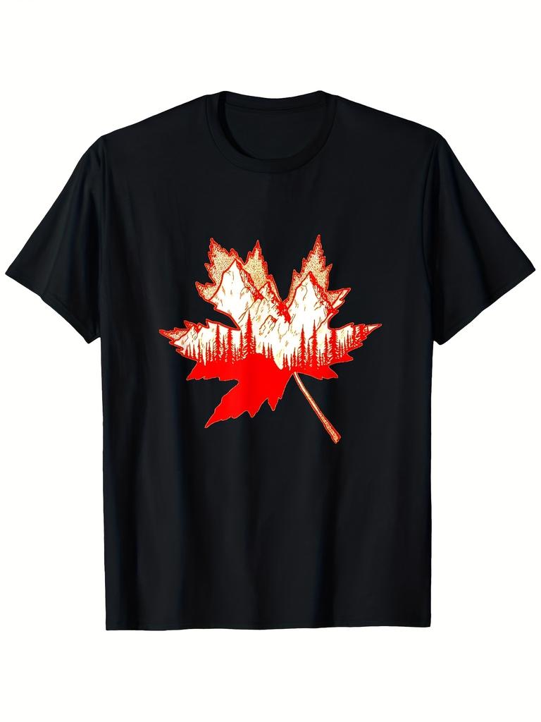 Canadian Maple Leaf Vintage Mountain Forest Country Gift T-shirt
