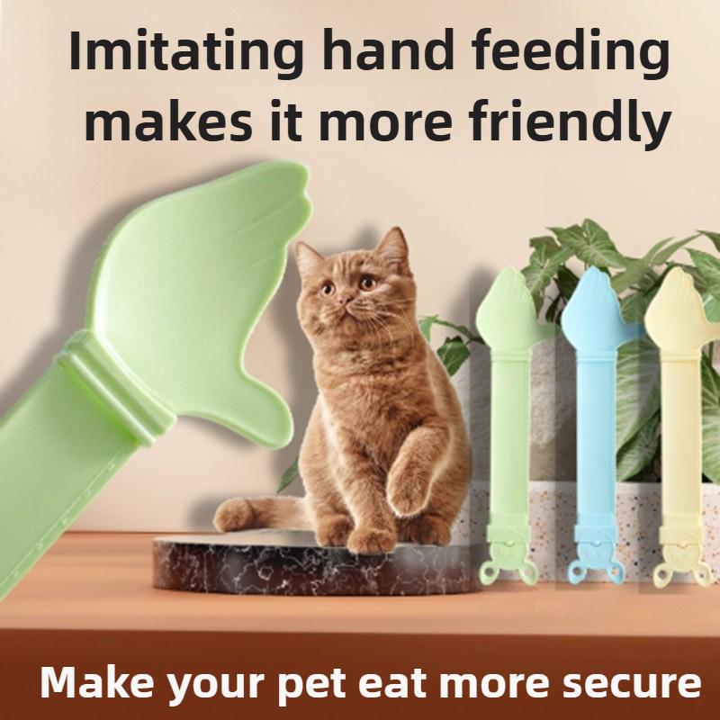 Ложка для кормления кошек в полосках, дозатор влажного корма для кошек, набор ложек для кормления кошек, мультяшная кормушка с различными полосками